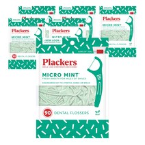 플랙커스 마이크로 민트 치실, 90개입, 6개