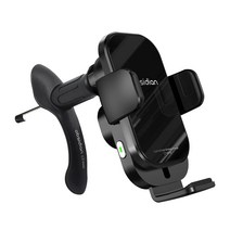 옵시디언 차량용 만능 송풍구 핸드폰 고속 무선충전 거치대 듀얼코일 아이폰 Z플립 G80 쏘렌토 카니발 토레스 K5 K8, CT-W16_B+CT-H46, 블랙