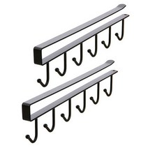 피키픽스 다용도 수납장 랙 컵걸이 홀더, 블랙, 2개