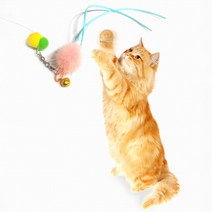 힐링타임 점프 3단 고양이 줄낚시대 인조밍크 NH-0175, 랜덤 발송, 1개