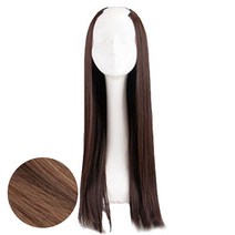 뿌이뿌이가발 여성 긴 생머리 U형반가발, 밀크브라운, 1개