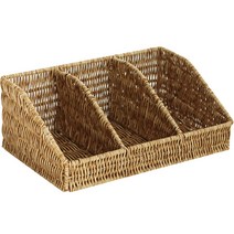 네이쳐리빙 데이지가든 슬라이드 3칸 라탄바구니 와이드, 1개