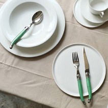 장네론 라귀올 테이블 양식기 스픈 + 포크 + 나이프 세트, 그린, 스푼1p + 포크1p + 나이프1p