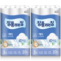 잘풀리는집 케어앤소프트 3겹 롤화장지 27m, 2팩, 30롤