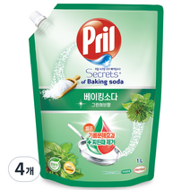 프릴 시크릿 오브 베이킹소다 주방세제 그린허브 향, 1L, 4개