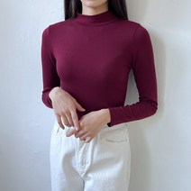 투데이앤룩 여성용 속기모 반목 긴팔 목폴라