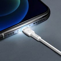 홈플래닛 타입C LED 라이팅 고속충전케이블 (삼성 갤럭시 호환), 1.2m, 화이트, 2개