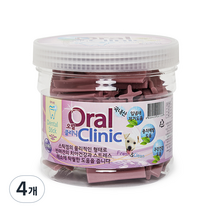 오랄클리닉 반려동물 치석제거용 덴탈껌 300g, 블루베리, 4개