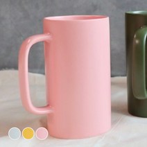 무광 도자기 레인보우 롱 머그잔 550ml, 베이비핑크, 2개