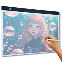 벨리안 드로잉 그림연습 라이트패드 3단 밝기조절 기본형 + USB 케이블 세트, 1세트
