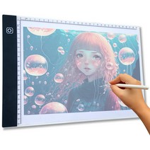 벨리안 드로잉 그림연습 라이트패드 3단 밝기조절 엣지형   USB 케이블 세트, 1세트