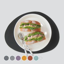 에이드엘 페블 실리콘 테이블매트 2p, 블랙, 가로 350mm x 세로 270mm x 두께 1.2mm