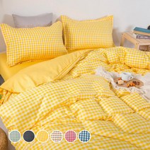 다마다마 클래식 체크 패브릭 이불커버 세트 이불커버 1p + 침대시트 1p + 베개커버 2p