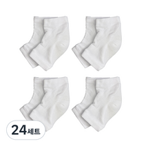 생활더하기 풋케어 발 뒤꿈치 보습 패드 양말 화이트, 1개입, 24세트