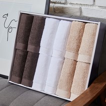 소프트터치 헤링본 보더 호텔수건 40수 코마사 150g 선물세트, 브라운톤, 12매