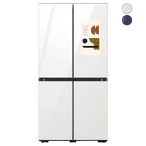 삼성 비스포크 패밀리허브 냉장고 5도어 글래스 [RF85B97A1APW], 글램 화이트+핑크