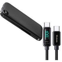 맥도도 디스플레이 QC 플러스 PD 고속충전 멀티 보조배터리 10000mAh + C타입 to C타입 PD 고속충전 케이블, MC-658, 블랙