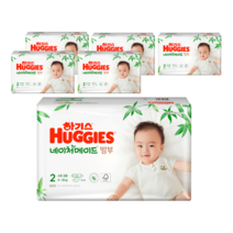 2021 신형 하기스 네이처메이드 밤부 밴드형 기저귀 남여공용 소형 2단계 (4~8kg), 312매
