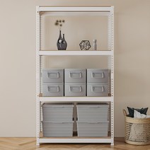 스피드랙 조립식 철제 앵글 선반 4단 1000 x 400 x 1800 mm, 화이트, 1개