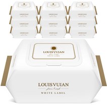 루이비앙 화이트 저자극 엠보싱 아기물티슈 캡형, 72매, 10팩