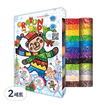 신우리테일 12색 윈터 크레용 모자이크 마스킹테이프 키트 엄마표 미술놀이 테이프12개+도안12장, 혼합색상, 2세트