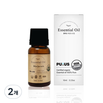 퓨어스 유기농 마조람오일, 10ml, 2개