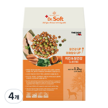 더독 강아지 닥터소프트 치킨 장건강 노령견용 사료, 닭, 1.2kg, 4개