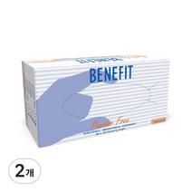 benefit 무분말 라텍스 장갑 M, 화이트 아이보리, 중(M), 2개