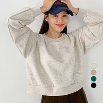 바블링브룩 여성용 루즈핏 레글런 세미 크롭 맨투맨