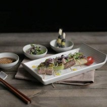 리엔 마리 직사각 트레이접시, 크림화이트 분청