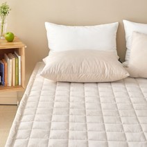 마틸라 소프트밍크 양면극세사 침대패드, 오트밀