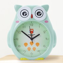 므뮤 귀여운 부엉이 인테리어 캐릭터 알람 탁상시계, 그린