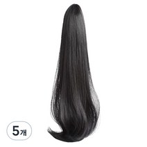 포니테일 집게가발 부분가발, 블랙, 5개