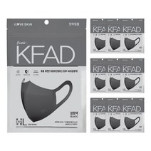 퓨올 로열 귀편한 비말차단마스크 KFAD 블랙, 10개, 5개입