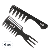 카미 바버 헤어스타일링 빗 2종 세트, 혼합색상, 4세트