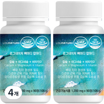 로그네이처 무부형제 뼈마디 칼마디 칼슘 마그네슘 비타민D 108g, 4개