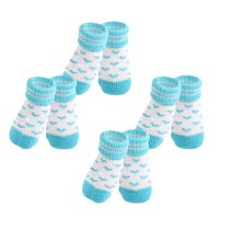 퍼피아 엔젤 강아지 미끄럼방지 양말 8p, 스카이블루
