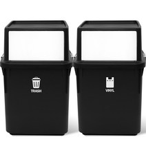 라이피스트 컬러빈 분리수거함, 블랙, 2개