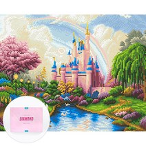 디클레어 액자 캔버스형 보석십자수 DIY 키트 40 x 50 cm, 1세트, 스카이캐슬
