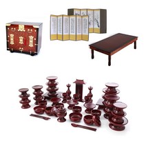 남원 문화재 오리목 제기 47p + 남원 앞닫이 제기 보관함 + 남원목기공예 비단 사군자 반야심경 6폭 병풍 + 남원 춘향골 직교자상 80-120, 1개