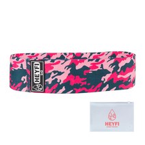 헤이피 스쿼트 힙밴드 Lv2+파우치, 핑크카모