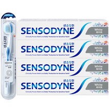 센소다인 화이트 치약 113g x 4p + 화이트 칫솔 랜덤 발송 세트, 1세트