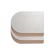 리틀린 양면 PVC 라운드 식탁 매트 4p, 그레이 + 베이지, 45 x 30 cm