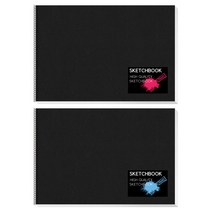 영아트 블랙 전문가 스케치북 + 스티커 랜덤발송 2세트, 4절