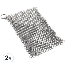 더리빙 반영구 스테인레스 링 수세미 사각 12 x 23 cm, 1개입, 2개
