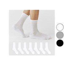 GGRN 남성용 스탠다드 맨 파일 쿠션 크루 삭스 8켤레 세트