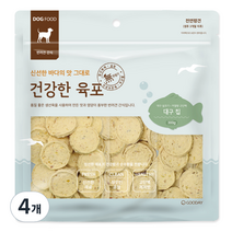 굿데이 건강한 육포 칩 강아지간식, 대구, 300g, 4개