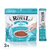 프리미엄로얄 고양이 스틱 간식 파우치형 지퍼백 참치 10g x 50p, 참치맛, 3개