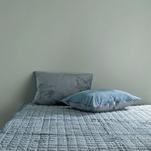 리옹 5mm 착번 극세사 침대 패드, 블루