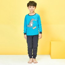 유니프랜드 아동용 빅디노 오가닉 편면 9부 내의 실내복 상하세트